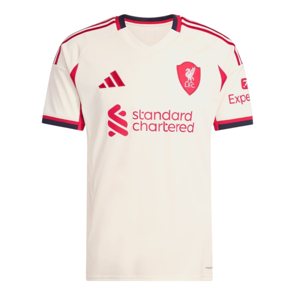 Camisa Liverpool II 25/26 - Torcedor Adidas Masculina - Bege com detalhes em vermelho e preto