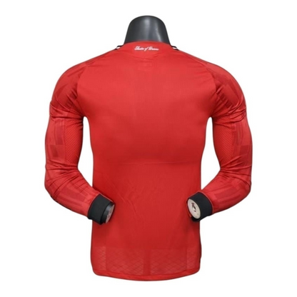 Camisa Manchester United I 25/26 manga longa - Jogador Adidas Masculina - Vermelha com detalhes em preto
