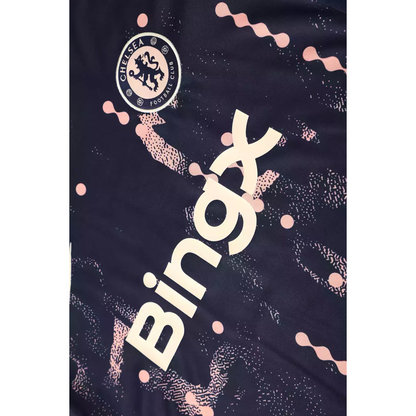 Kit Treino adulto - Camisa e Shorts - Chelsea Nike 24/25 - Azul com detalhes em salmão