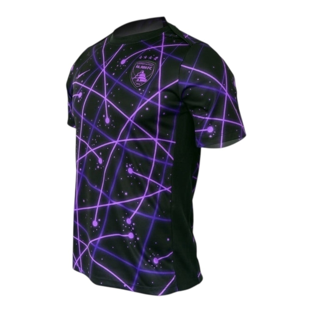 Camisa Al Ain Pré-jogo 25/26 - Torcedor Puma Masculina - Preta com detalhes em roxo