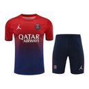 Kit Treino adulto - Camisa e Shorts - Paris Saint-Germain Jordan 24/25 - Azul e vermelho