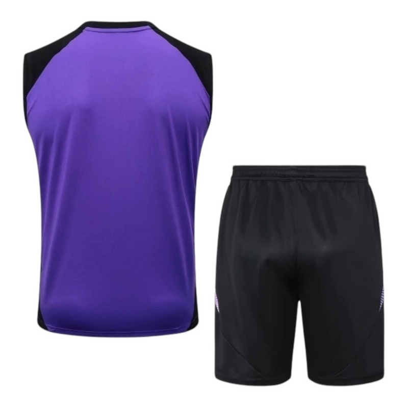 Kit Treino adulto - Camisa e Shorts - Seleção Alemanha Adidas 24/25 - Roxo e preto