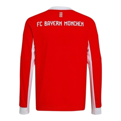 Camisa Bayern de Munique I 25/26 manga longa - Torcedor Adidas Masculina - Vermelha com detalhes em branco