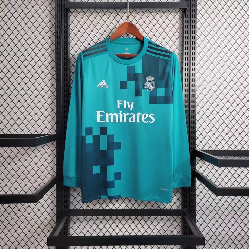 Camisa Real Madrid 2017/18 manga longa com e sem patchs
