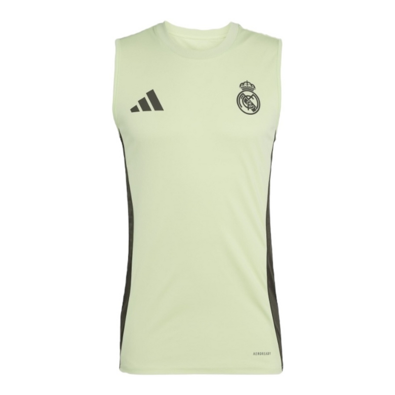 Camisa Regata Real Madrid Treino 25/26 - Torcedor Adidas Masculina - Amarela com detalhes em preto