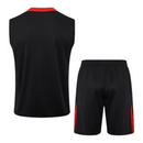 Kit Treino adulto - Camisa e Shorts - Seleção Portugal Nike 24/25 - Preto com detalhes em vermelho