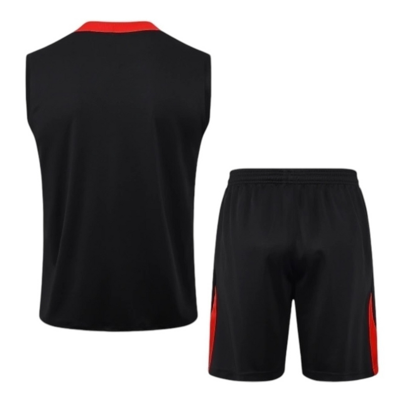 Kit Treino adulto - Camisa e Shorts - Seleção Portugal Nike 24/25 - Preto com detalhes em vermelho