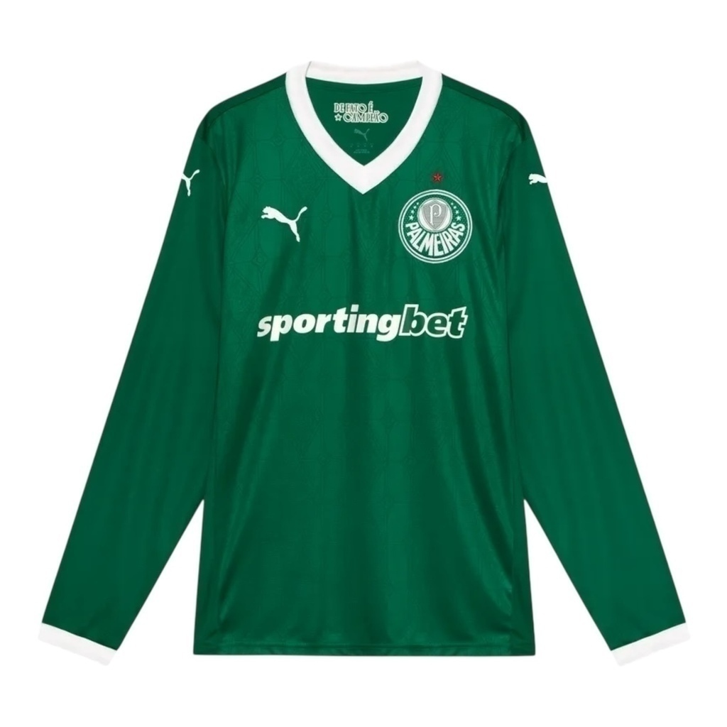 Camisa Palmeiras I 25/26 manga longa - Torcedor Puma Masculina - Verde