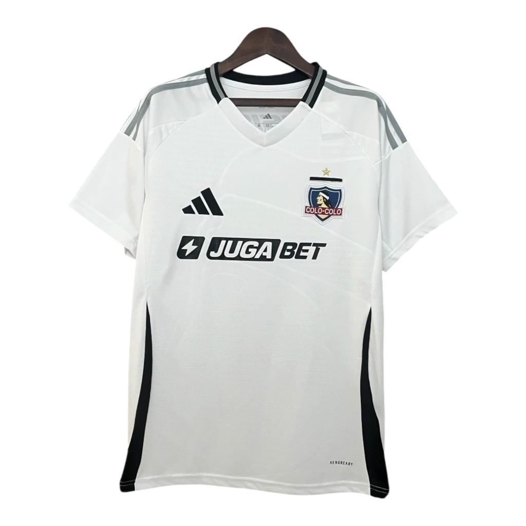 Camisa Colo Colo do Chile I 25/26 - Torcedor Adidas Masculina - Branca com detalhes em preto