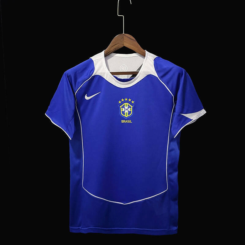 Camisa Brasil retro 04 azul Pentacampeão