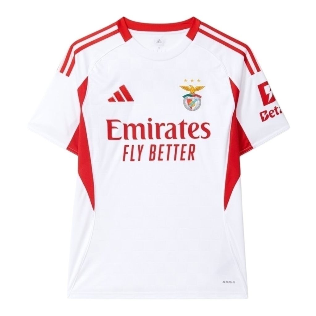 Camisa Benfica III 25/26 - Torcedor Adidas Masculina - Branca com detalhes em vermelho