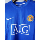 Manchester united 2007/08 retrô, manga longa - Azul