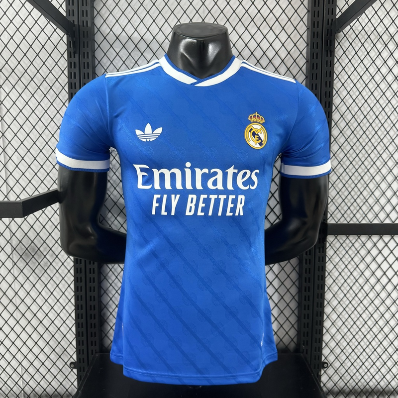 Camisa Real Madrid III 25/26 - Jogador Adidas Masculina - Azul com detalhes em branco