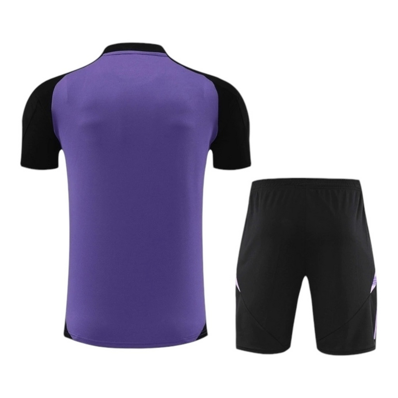 Kit Treino adulto - Camisa e Shorts - Seleção Alemanha Adidas 24/25 - Roxo e preto