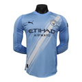 Camisa Manchester City I 25/26 manga longa - Jogador Puma Masculina - Azul com detalhes em branco