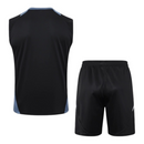 Kit Treino adulto - Camisa e Shorts - Manchester United Adidas 24/25 - Preto com detalhes em cinza e branco
