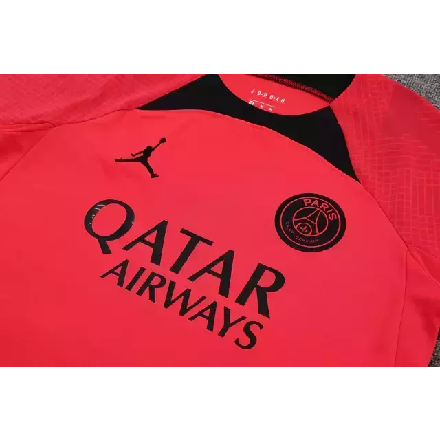 Kit Treino adulto - Camisa e Shorts - Paris Saint-Germain Nike 23/24 - Vermelho e preto