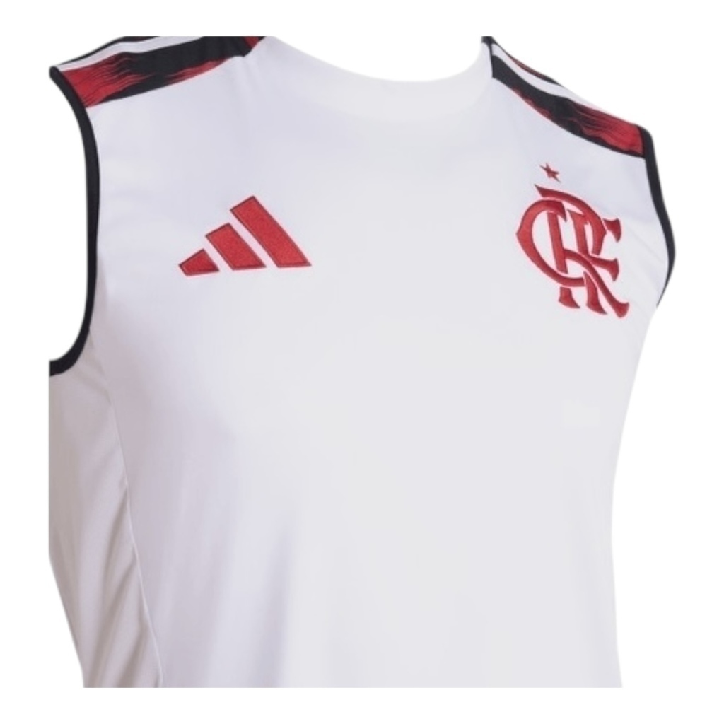 Camisa Regata Flamengo II 25/26 - Torcedor Adidas Masculina - Branca com detalhes em preto e vermelho