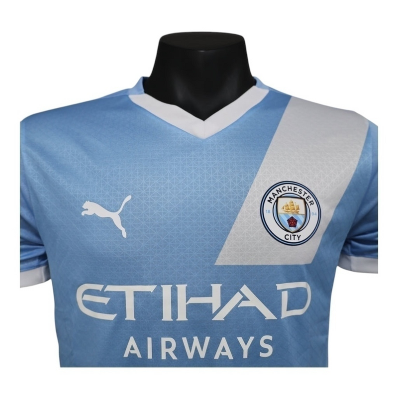 Camisa Manchester City I 25/26 - Jogador Puma Masculina - Azul com detalhes em branco