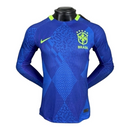 Camisa Seleção Brasileira II 25/26 manga longa - Jogador Nike Masculina - Azul com detalhes em verde