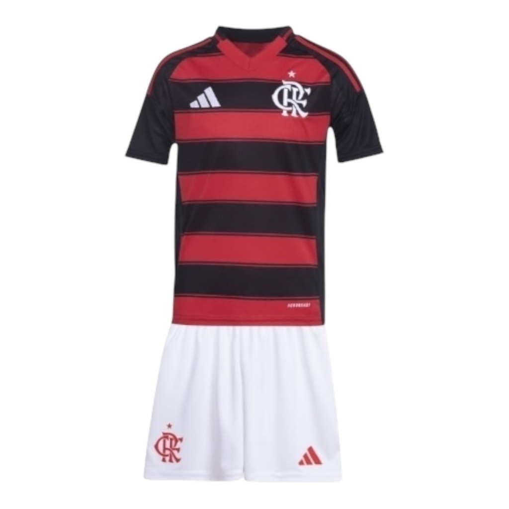 Kit Infantil Flamengo I 25/26 - Adidas - Vermelho e preto