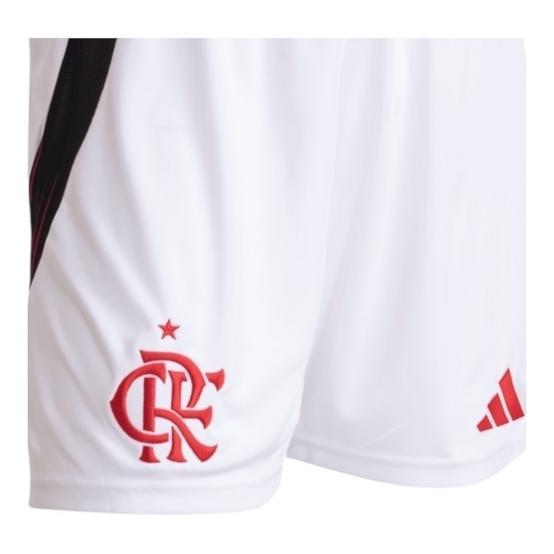 Short Flamengo I 25/26 - Masculino Adidas - Branco com detalhes em vermelho e preto