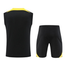 Kit Treino adulto - Camisa e Shorts - Paris Saint-Germain Jordan 23/24 - Preto com detalhes em amarelo