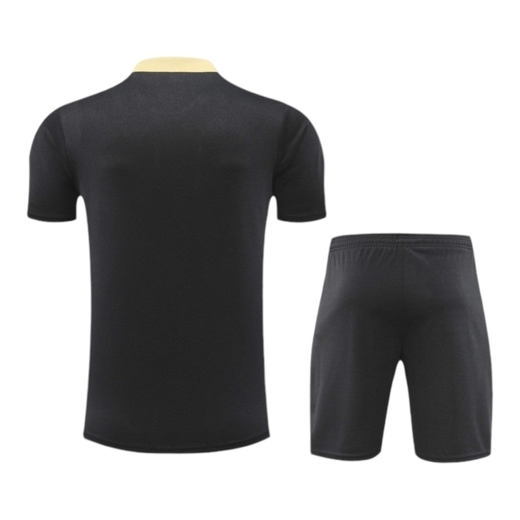 Kit Treino adulto - Camisa e Shorts - Paris Saint-Germain Nike 24/25 - Preto com detalhes em dourado