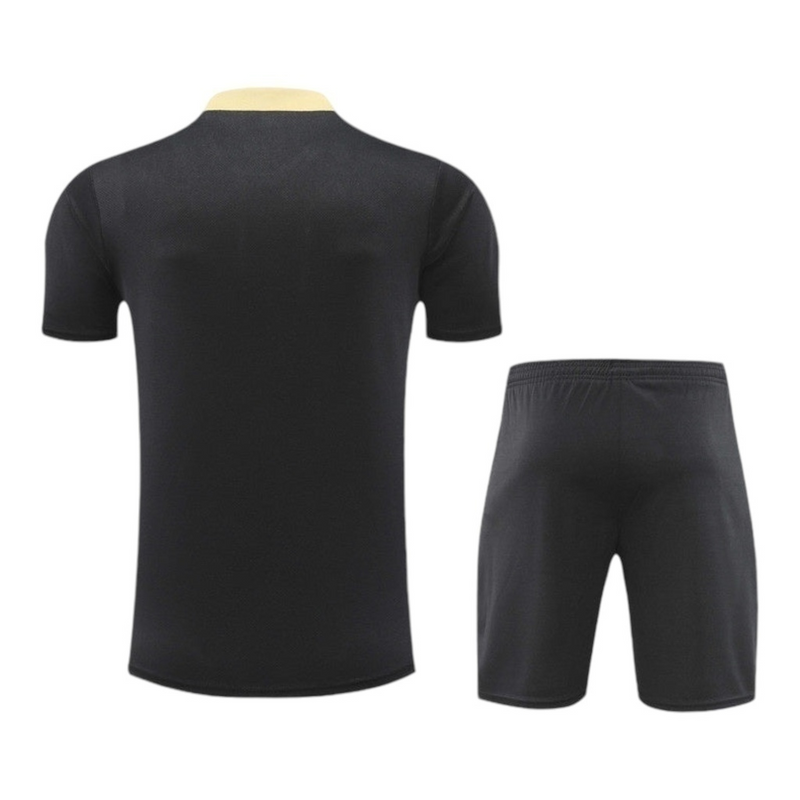 Kit Treino adulto - Camisa e Shorts - Paris Saint-Germain Nike 24/25 - Preto com detalhes em dourado