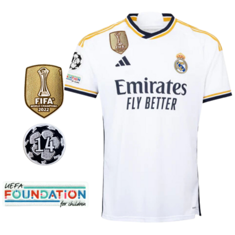 Real Madrid 2023/24 branca com e sem patch
