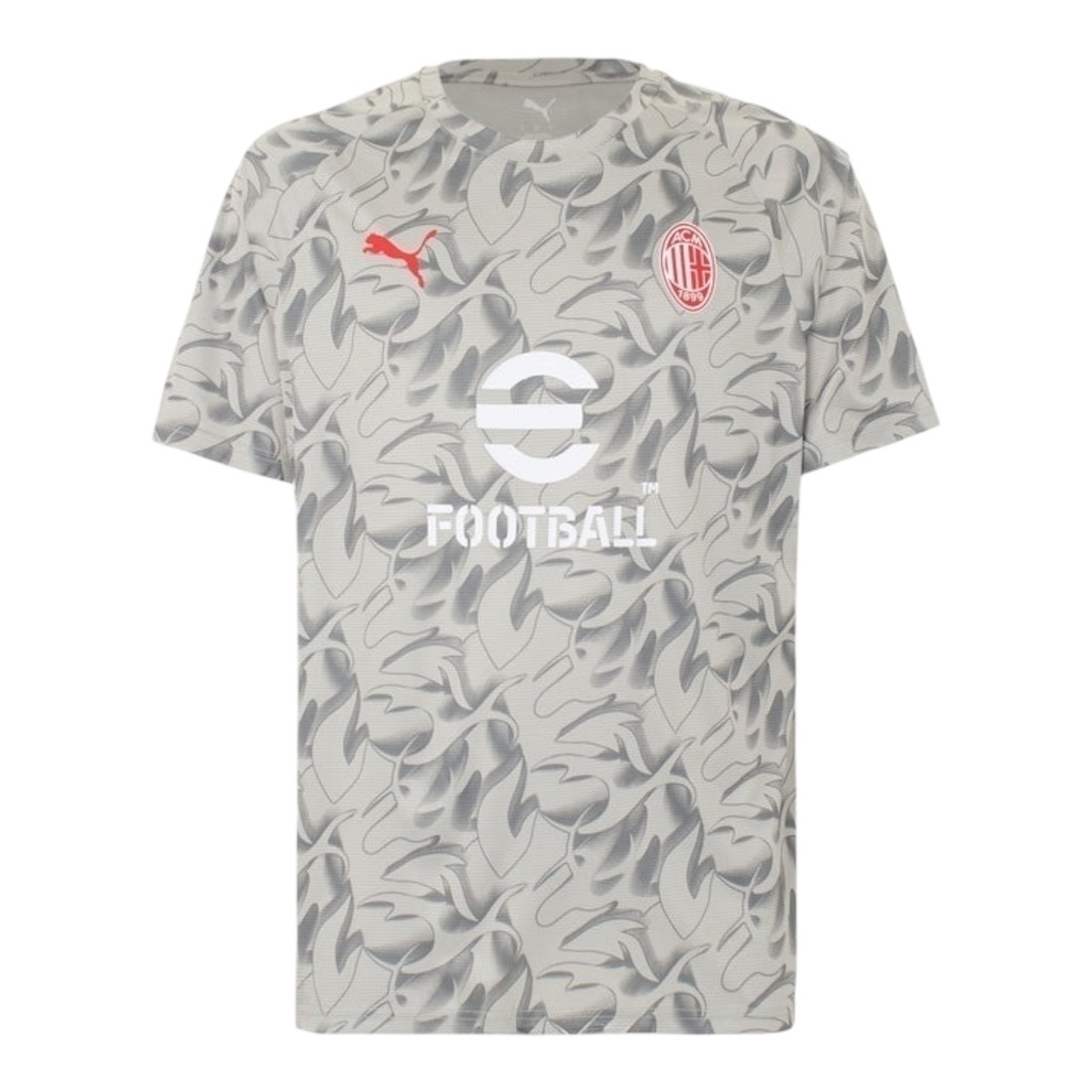 Camisa AC Milan Pré-jogo 25/26 -Torcedor Puma Masculina - Cinza