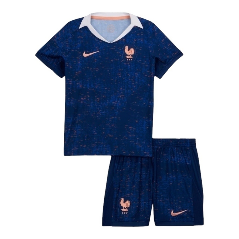 Kit Infantil Seleção França I 25/26 - Nike - Azul com detalhes em vermelho