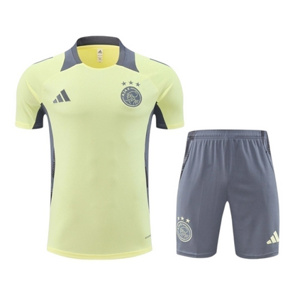 Kit Treino adulto - Camisa e Shorts - Ajax Adidas 24/25 - Amarelo e cinza