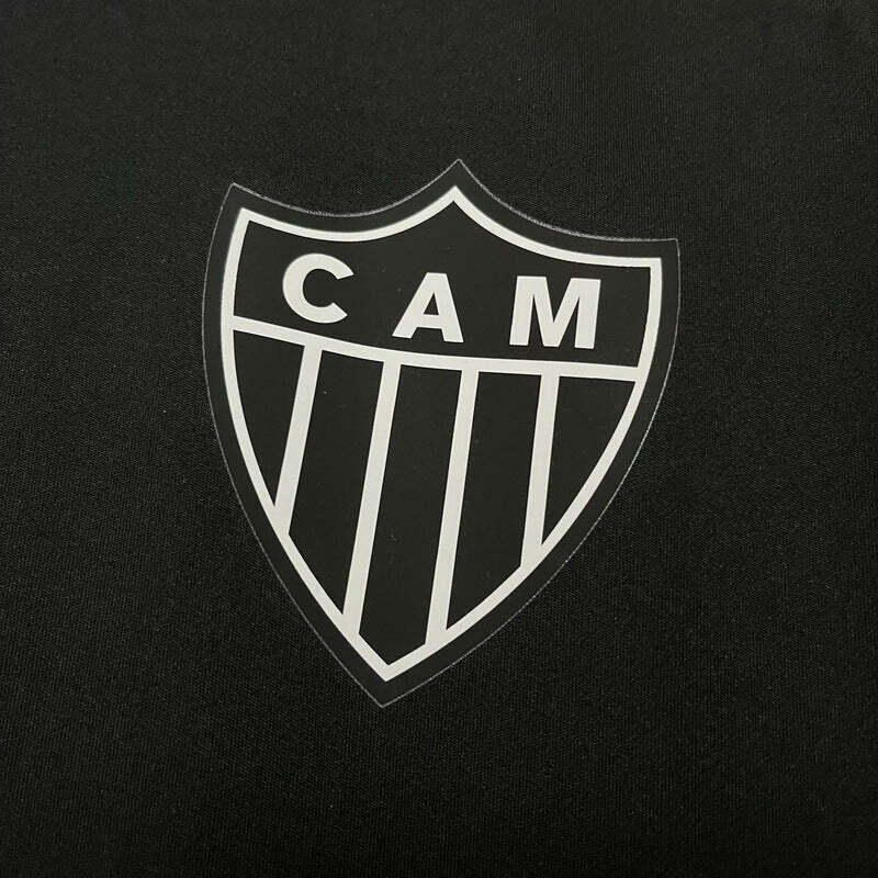 Camisa Atlético Mineiro Treino 25/26 - Torcedor Adidas Masculina - Preta com detalhes em amarelo e laranja