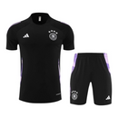 Kit Treino adulto - Camisa e Shorts - Seleção Alemanha Adidas 24/25 - Preto com detalhes em roxo