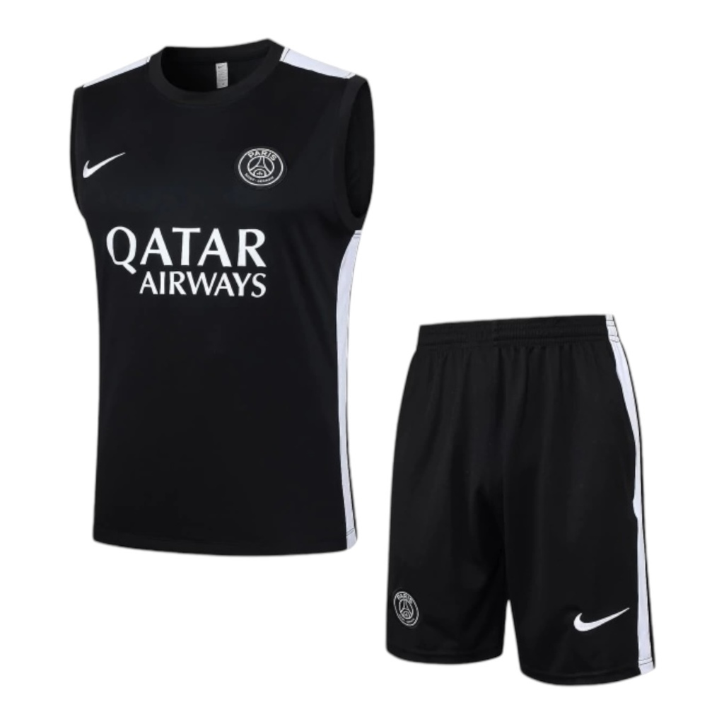 Kit Treino adulto - Camisa e Shorts - Paris Saint-Germain Jordan 24/25 - Preto