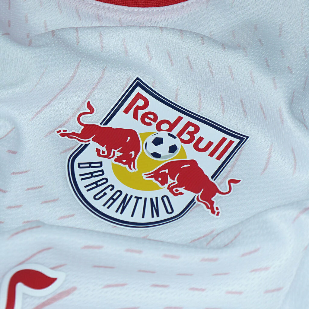 Camisa Red Bull Bragantino I 25/26 - Torcedor Puma Masculina - Branca com detalhes em vermelho e Com Patrocínio