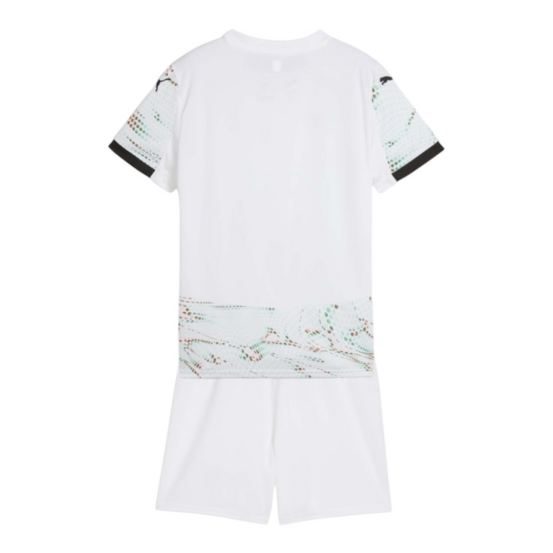 Kit Infantil Seleção Portugal II 25/26 - Puma - Branco com detalhes em verde e vermelho