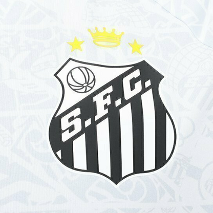 Camisa Santos Pré-jogo 25/26 - Torcedor Umbro Masculina - Branca com detalhes em cinza