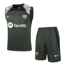 Kit Treino adulto - Camisa e Shorts - Barcelona Nike 23/24 - Verde com detalhes em branco