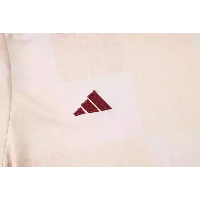 Kit Treino adulto - Camisa e Shorts - Flamengo Adidas 24/25 - Bege e preto com detalhes em vinho