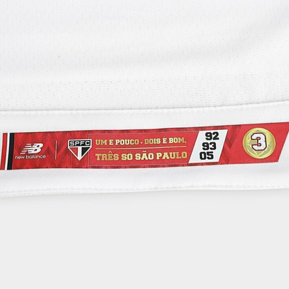 Camisa SP I 25/26 - torcedor - Branca com detalhes em vermelho e preto -