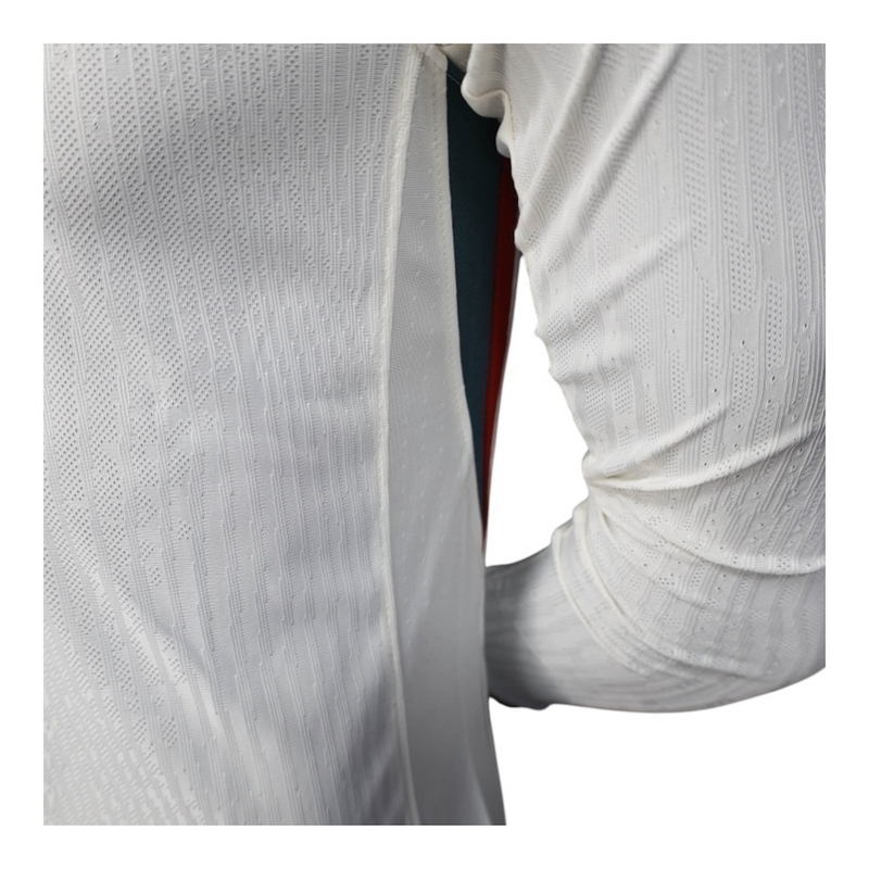 Camisa Chelsea II 25/26 manga longa - Jogador Nike Masculina - Branca com detalhes em azul e vermelho