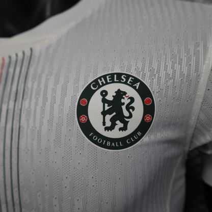 Camisa Chelsea II 25/26 - Jogador Nike Masculina - Branca com detalhes em azul e vermelho