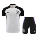Kit Treino adulto - Camisa e Shorts - Seleção Alemanha Adidas 24/25 - Branco e preto com detalhes em roxo