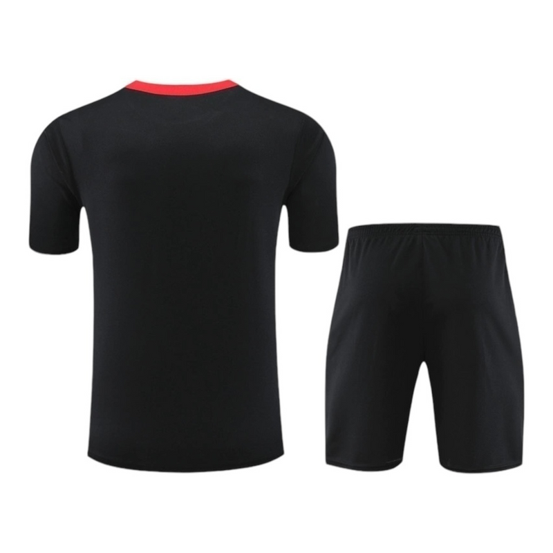 Kit Treino adulto - Camisa e Shorts - Seleção Portugal Nike 24/25 - Preto com detalhes em vermelho