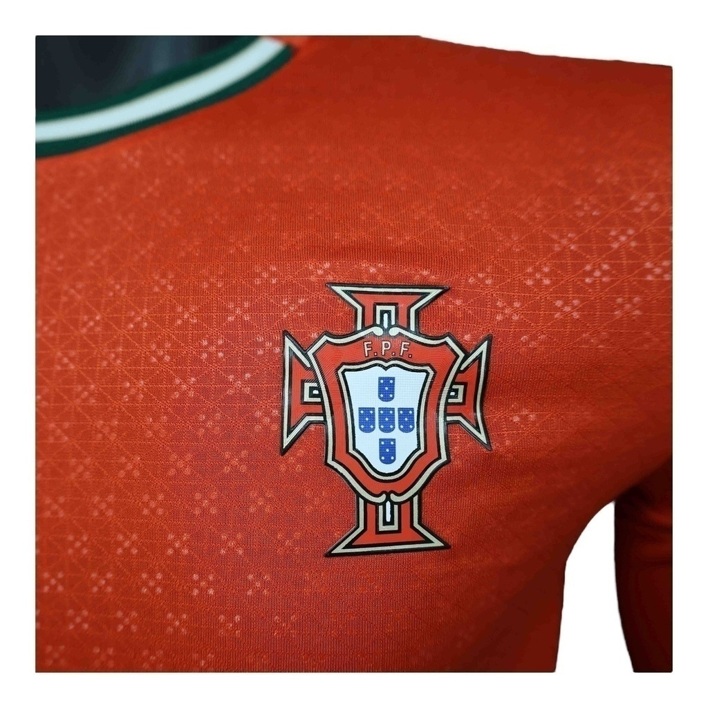 Camisa Seleção Portugal I 25/26 manga longa - Jogador Puma Masculina - Vermelha