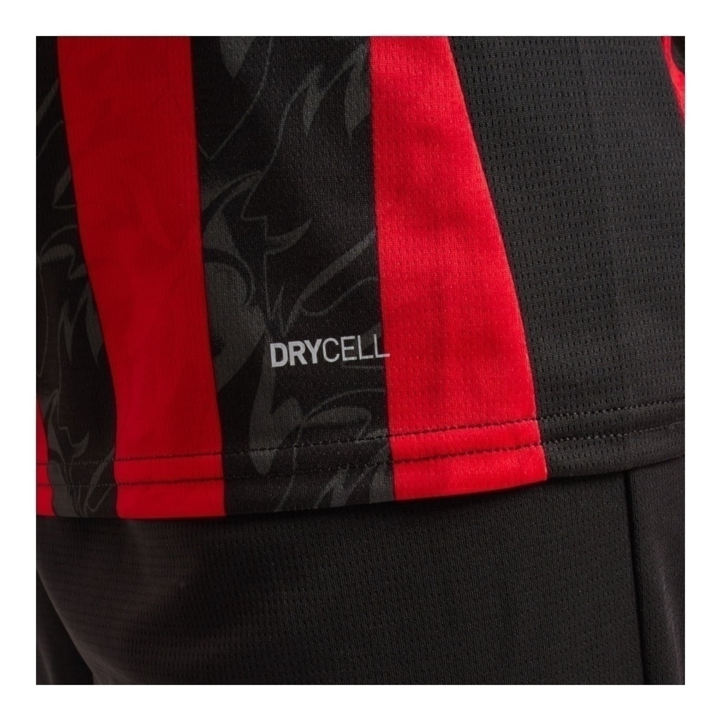 Camisa AC Milan I 25/26 manga longa - Torcedor Puma Masculina - Preta e vermelha com detalhes em cinza