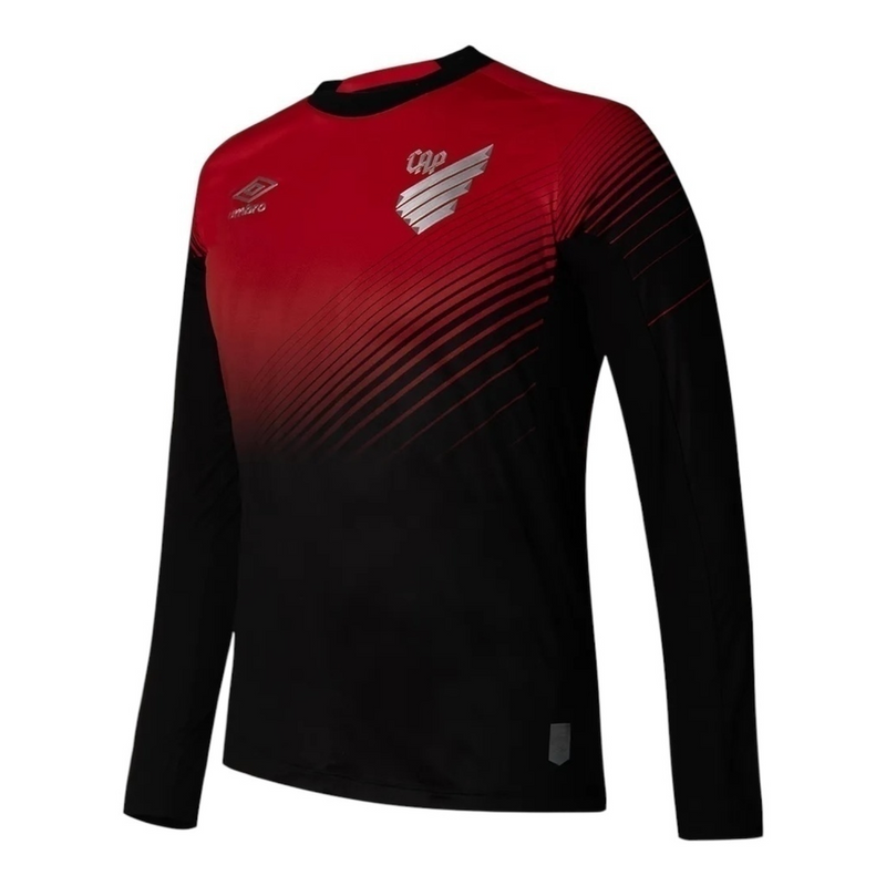 Camisa Athletico Paranaense I 25/26 manga longa - Torcedor Umbro Masculina - Vermelha e preta