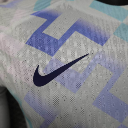 Camisa Inter de Milão II 25/26 manga longa - Jogador Nike Masculina - Branca com detalhes em azul e verde